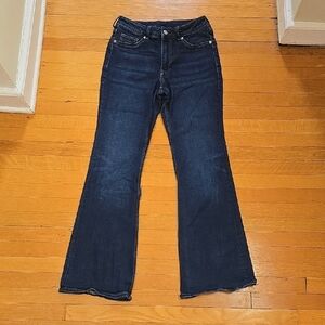 H&M Divided, Flare High Waist Jeans, Dark Wash, EUC, Women's 6